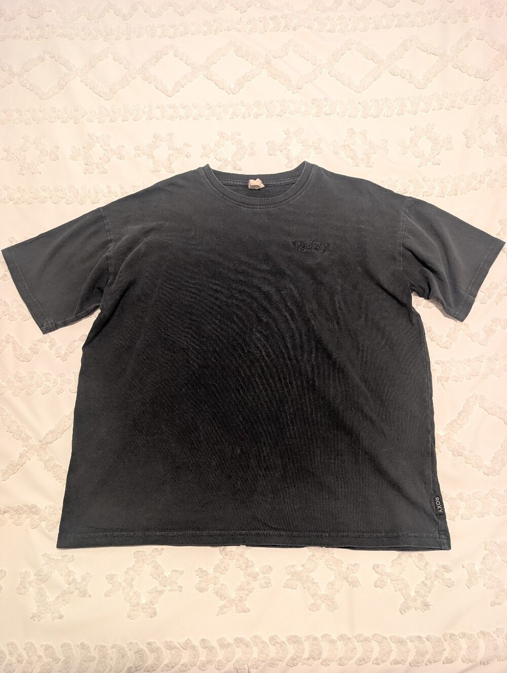 Roxy Black Short Sleeve Crewneck Tee Size Medium